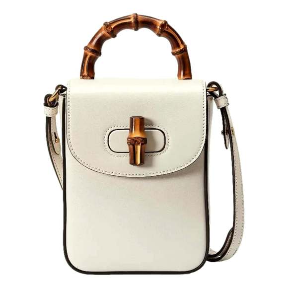 Gucci Bamboo Mini Handbag Top Handle Bag in Cream - Picture 1 of 8